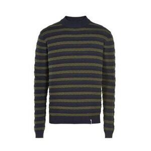 ANERKJENDT Akrico Sweater Blue Green Rolled Cable Knit 9519224 NWT Mens Size S